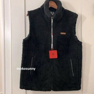 NWT Sage Collective Women's Sherpa Fleece Lined Plush Vest, Black